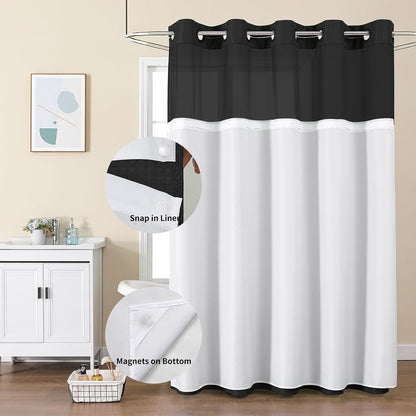 Sage Green No Hook Waffle Shower Curtain Set, 72 x 75 Inch