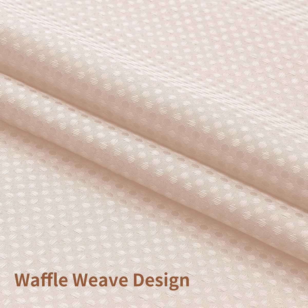 Sage Green No Hook Waffle Shower Curtain Set, 72 x 75 Inch