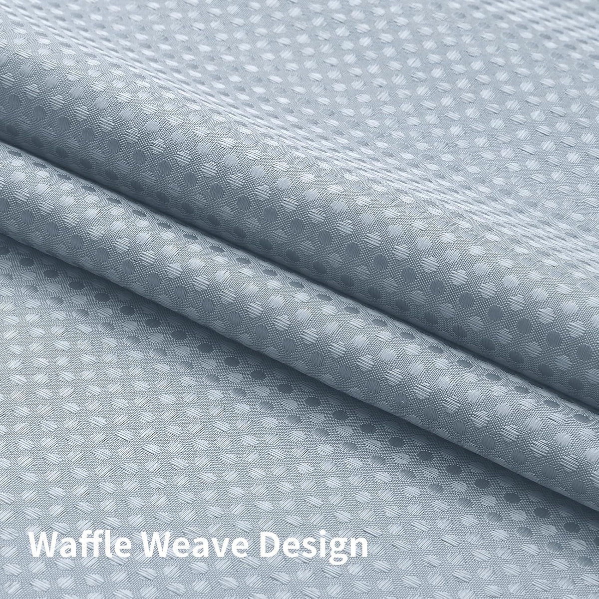 Sage Green No Hook Waffle Shower Curtain Set, 72 x 75 Inch