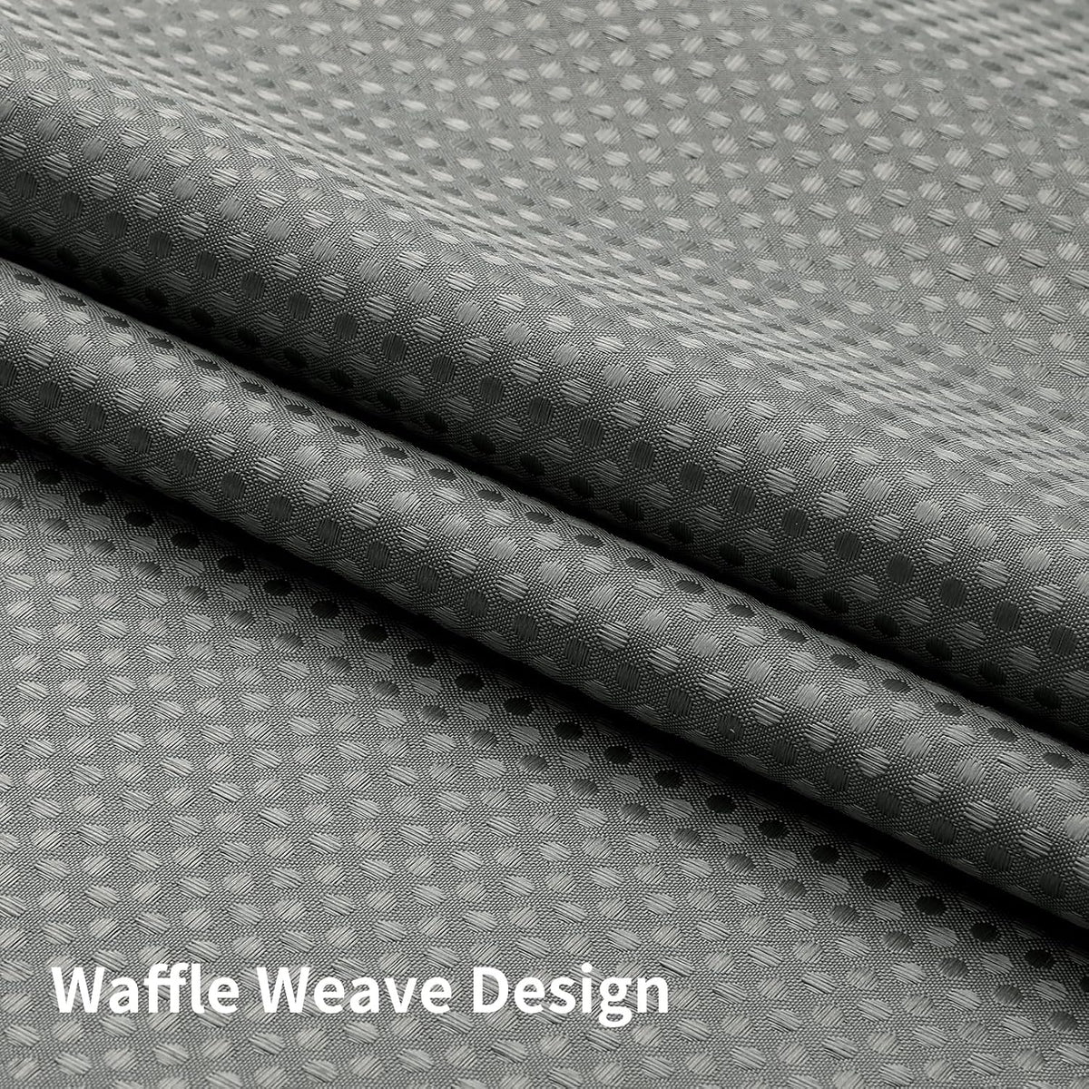 Sage Green No Hook Waffle Shower Curtain Set, 72 x 75 Inch