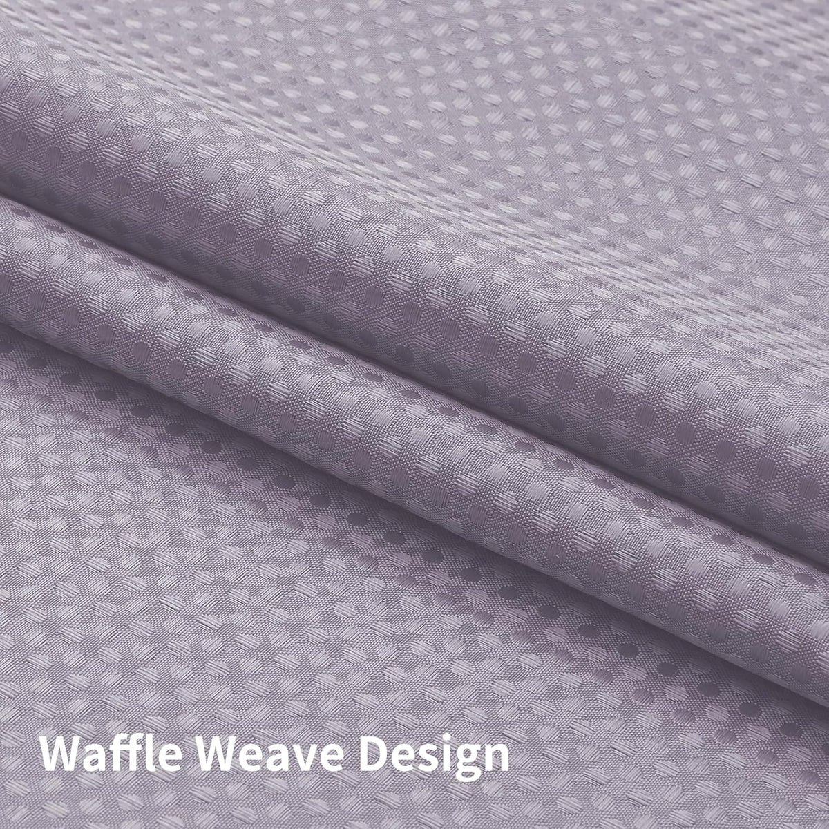 Sage Green No Hook Waffle Shower Curtain Set, 72 x 75 Inch