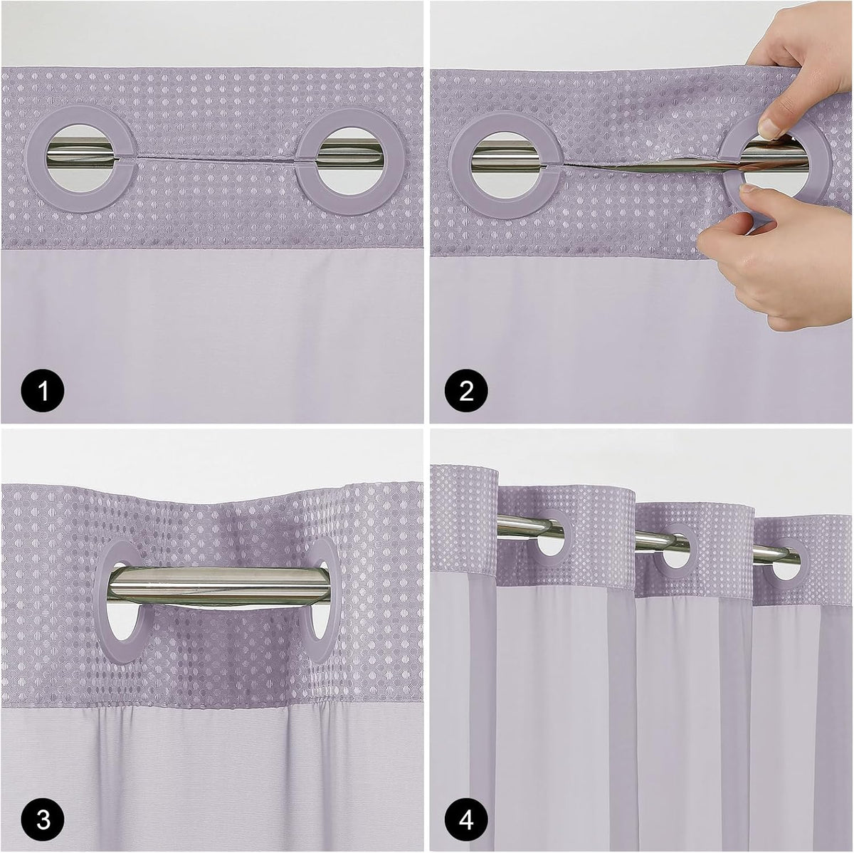 Sage Green No Hook Waffle Shower Curtain Set, 72 x 75 Inch