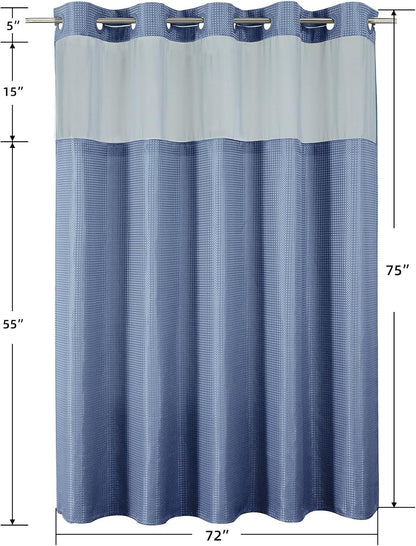 Sage Green No Hook Waffle Shower Curtain Set, 72 x 75 Inch