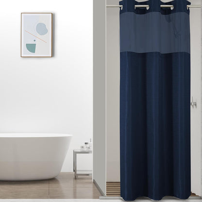 Sage Green No Hook Waffle Shower Curtain Set, 72 x 75 Inch