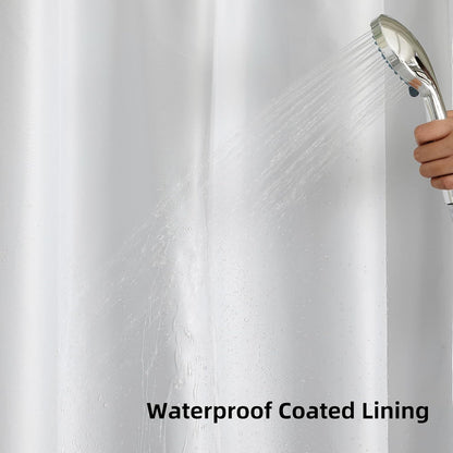 Sage Green No Hook Waffle Shower Curtain Set, 72 x 75 Inch