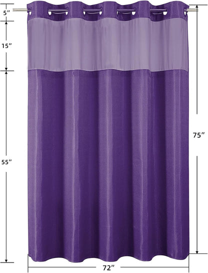 Sage Green No Hook Waffle Shower Curtain Set, 72 x 75 Inch