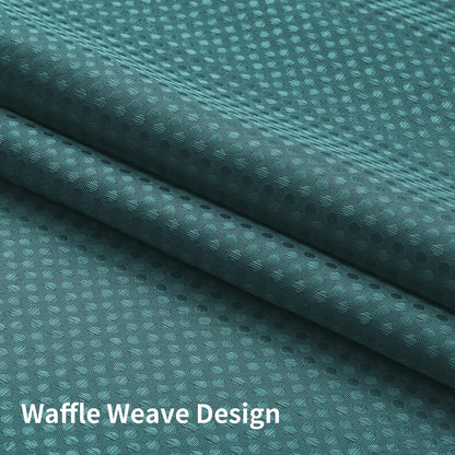Sage Green No Hook Waffle Shower Curtain Set, 72 x 75 Inch