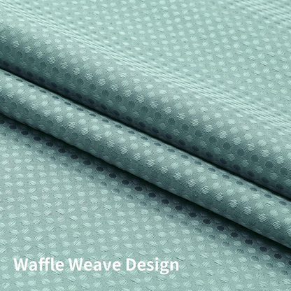 Sage Green No Hook Waffle Shower Curtain Set, 72 x 75 Inch