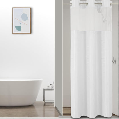 Sage Green No Hook Waffle Shower Curtain Set, 72 x 75 Inch