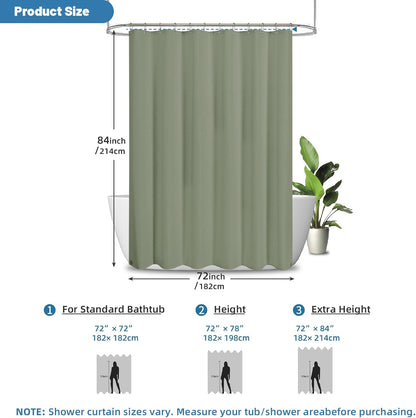 2-in-1 Waterproof Fabric Shower Curtain - No Separate Liner Needed, Hotel-Style Waffle Weave, Effortless Cleaning & Washable Bathroom Shower Curtain Set,72Wx72H,White