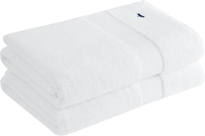 Turkish Cotton Towels White Cotton 2-Piece 2 Pack Bath Towel, Solid Color Themed, for Men and Women, Oeko-TEX Certified Confidence