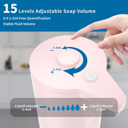 Automatic Soap Dispenser Touchless,15-Level,Kitchen Bathroom Black