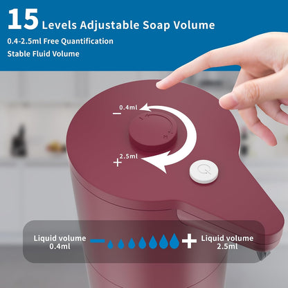 Automatic Soap Dispenser Touchless,15-Level,Kitchen Bathroom Black