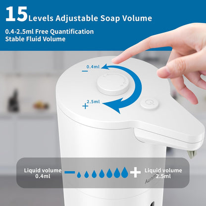 Automatic Soap Dispenser Touchless,15-Level,Kitchen Bathroom Black