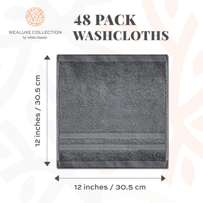 White Bath Towels 24x50 Inch, 6 Pack - Extra Absorbent Cotton Towel Set for Bathroom