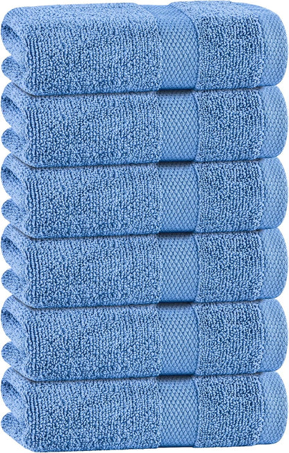 White Bath Towels 24x50 Inch, 6 Pack - Extra Absorbent Cotton Towel Set for Bathroom
