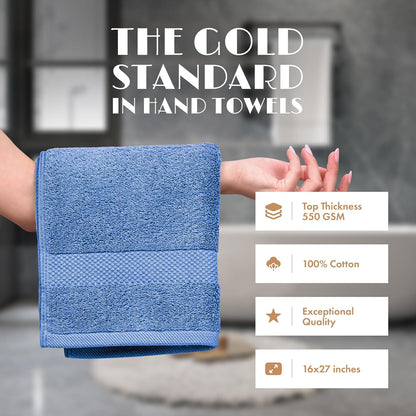 White Bath Towels 24x50 Inch, 6 Pack - Extra Absorbent Cotton Towel Set for Bathroom