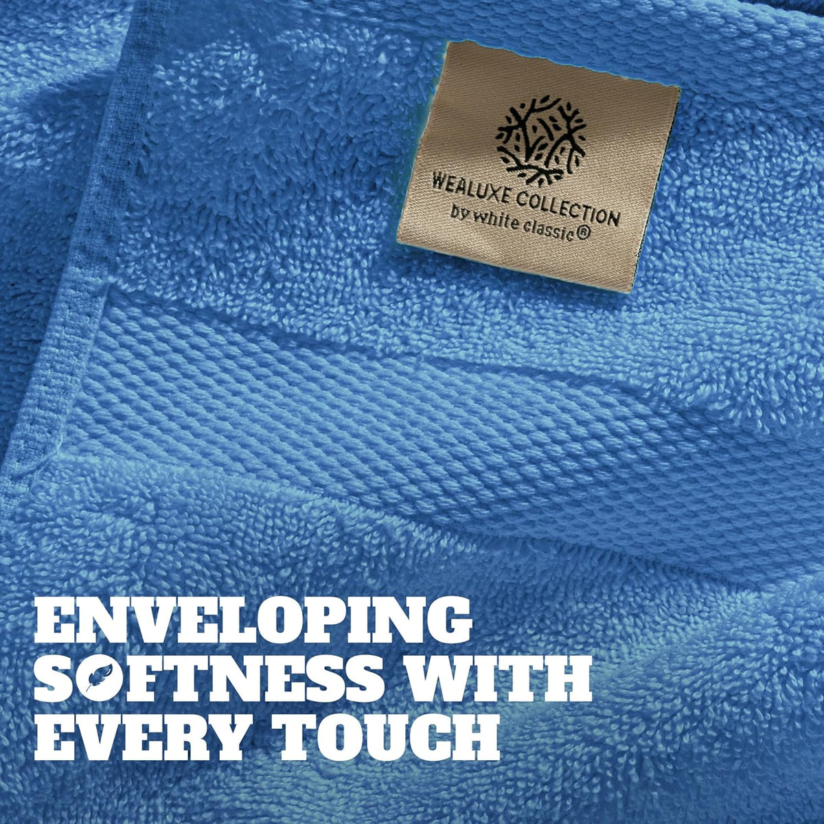White Bath Towels 24x50 Inch, 6 Pack - Extra Absorbent Cotton Towel Set for Bathroom