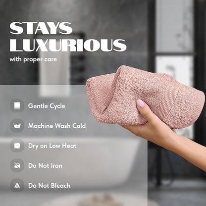 White Bath Towels 24x50 Inch, 6 Pack - Extra Absorbent Cotton Towel Set for Bathroom