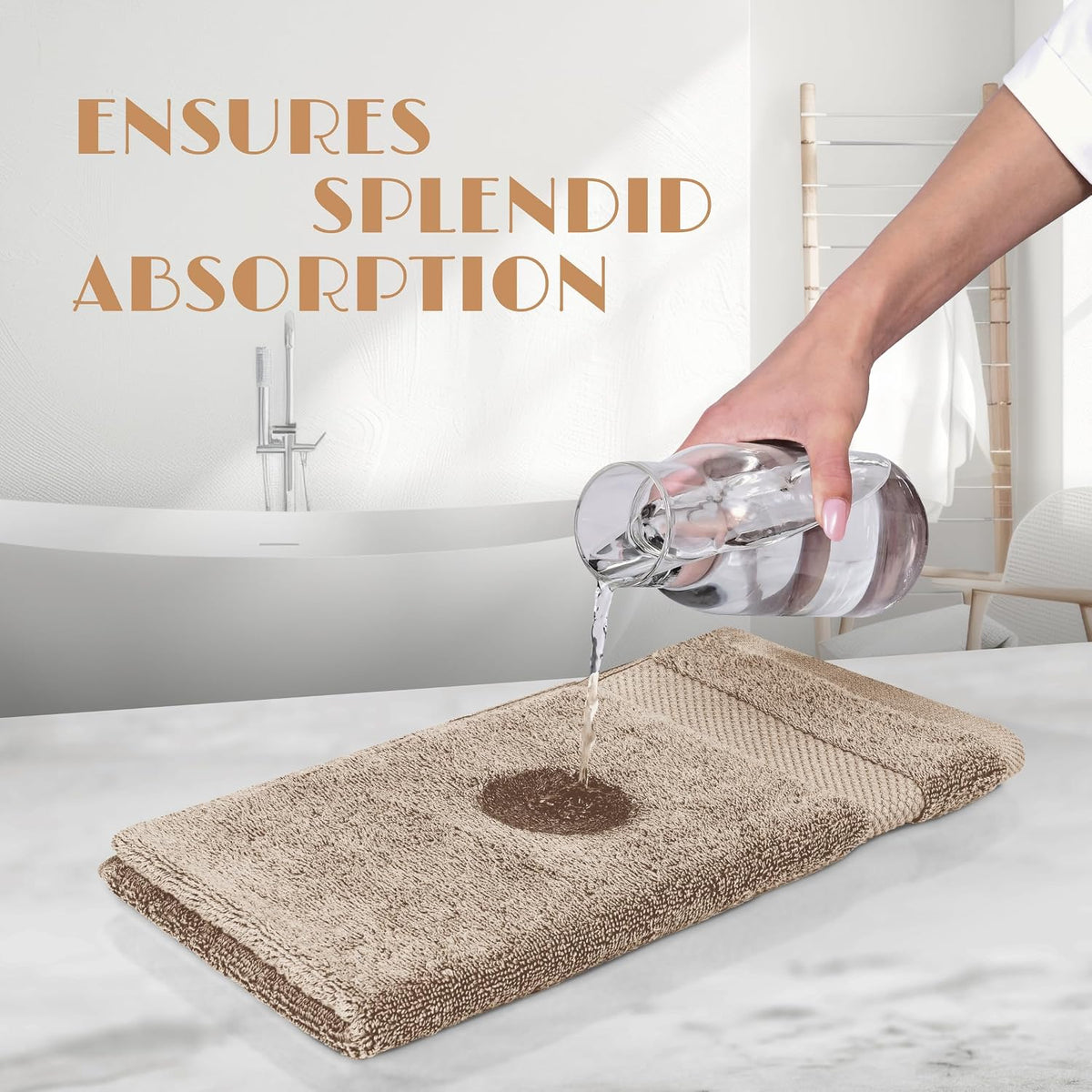 White Bath Towels 24x50 Inch, 6 Pack - Extra Absorbent Cotton Towel Set for Bathroom