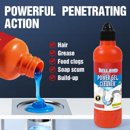 Drain Clog Remover & Pipe Cleaner - Thick Power Gel Dissolves Hair, Grease, and Soap Scum - Septic Safe Odor Eliminator for Kitchen Sinks, Tubs, Showers & Toilets