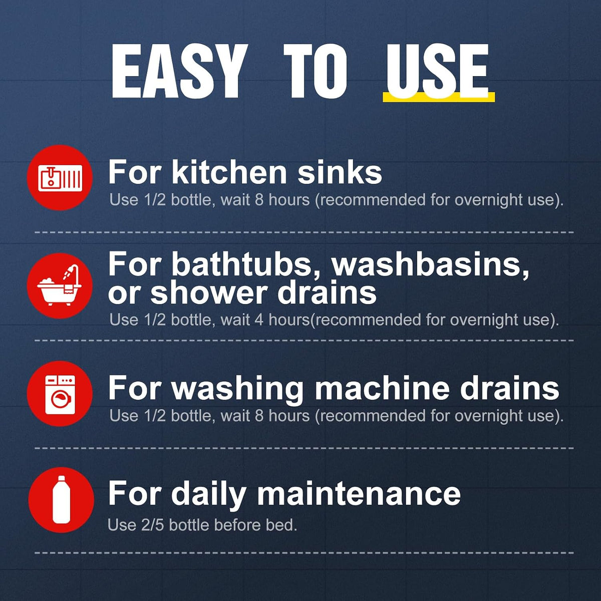 Drain Clog Remover & Pipe Cleaner - Thick Power Gel Dissolves Hair, Grease, and Soap Scum - Septic Safe Odor Eliminator for Kitchen Sinks, Tubs, Showers & Toilets