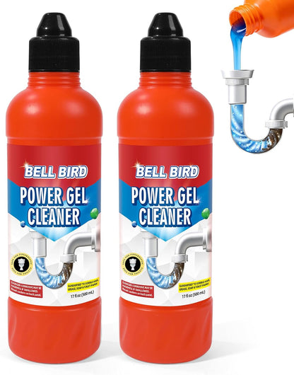 Drain Clog Remover & Pipe Cleaner - Thick Power Gel Dissolves Hair, Grease, and Soap Scum - Septic Safe Odor Eliminator for Kitchen Sinks, Tubs, Showers & Toilets