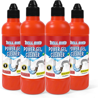 Drain Clog Remover & Pipe Cleaner - Thick Power Gel Dissolves Hair, Grease, and Soap Scum - Septic Safe Odor Eliminator for Kitchen Sinks, Tubs, Showers & Toilets