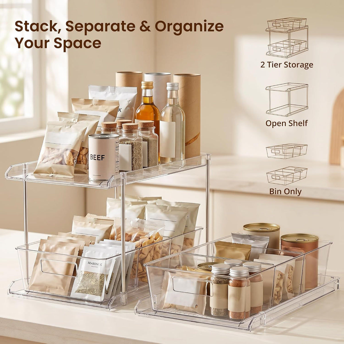 Bathroom Under Sink Organizers and Storage, 2 Tier