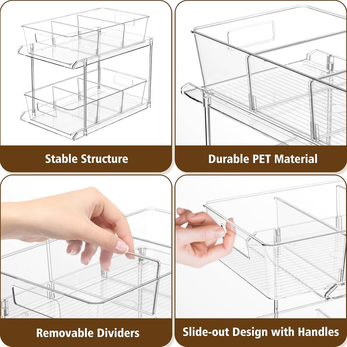 Bathroom Under Sink Organizers and Storage, 2 Tier