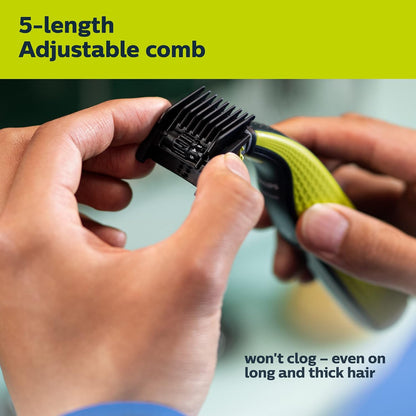 OneBlade 360 Hybrid Face Trimmer and Shaver, 5 Length Comb
