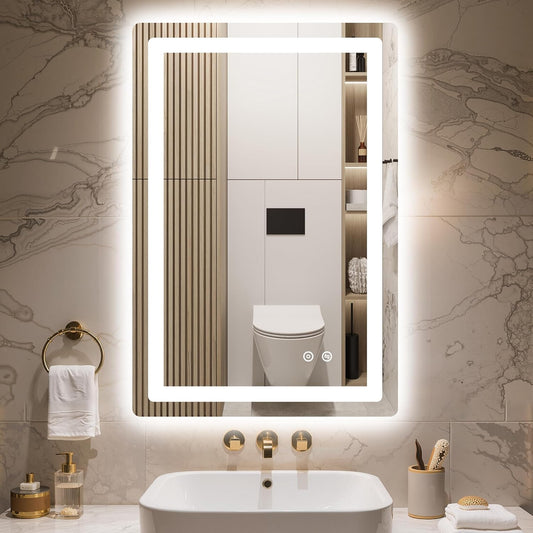 30x50 LED Bathroom Vanity Mirror with Lights, Anti-Fog, Dimmable