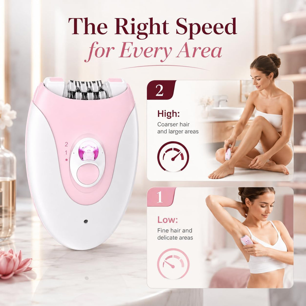 Epilator for Women, 36 Tweezer Hair Removal Device, Long-Lasting Smooth Skin Up to 4–6 Weeks, 2-Speed Electric Facial Hair Remover with LED Light, Cordless USB, for Legs, Arms, Underarms & Bikini Area