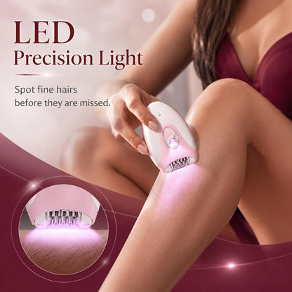 Epilator for Women, 36 Tweezer Hair Removal Device, Long-Lasting Smooth Skin Up to 4–6 Weeks, 2-Speed Electric Facial Hair Remover with LED Light, Cordless USB, for Legs, Arms, Underarms & Bikini Area