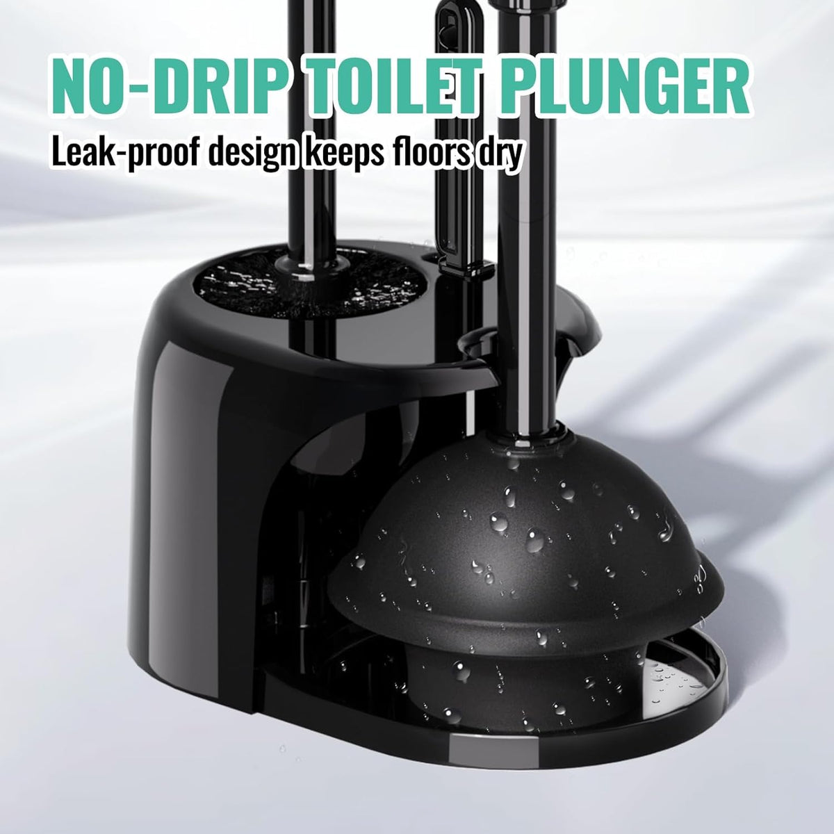 3in1 Toilet Brush and Plunger Set with Slim Crevice Tool and Holder | White bathroom decor, apartment essentials, home essentials, cleaning supplies, bathroom essentials for apartment living