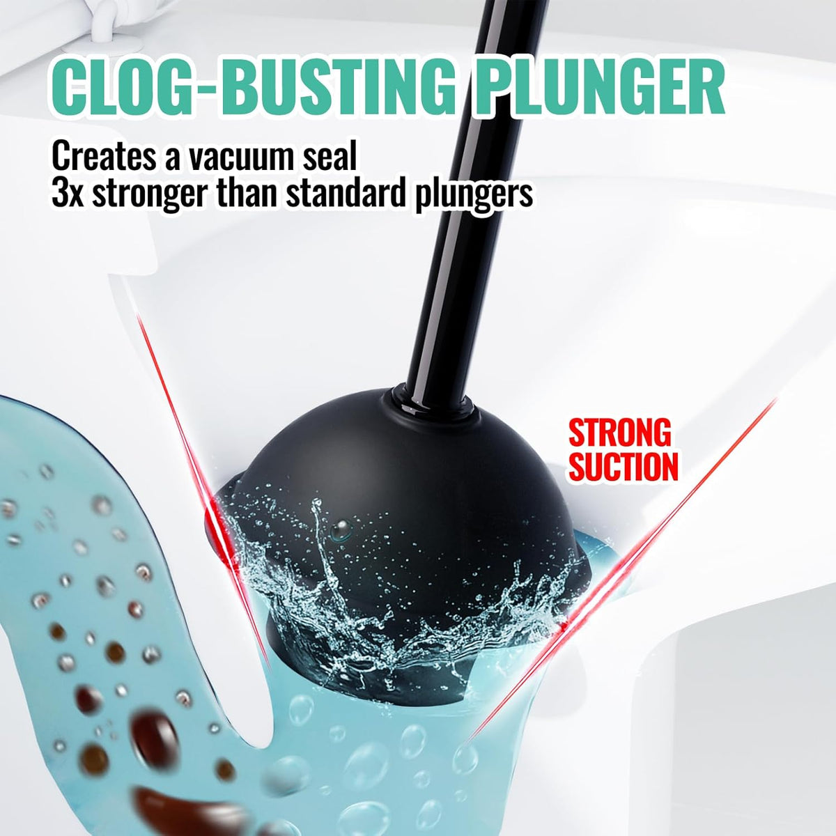 3in1 Toilet Brush and Plunger Set with Slim Crevice Tool and Holder | White bathroom decor, apartment essentials, home essentials, cleaning supplies, bathroom essentials for apartment living