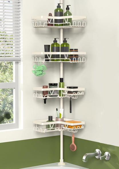 Corner Shower Caddy Tension Pole, Large Capacity Bathroom Organizer