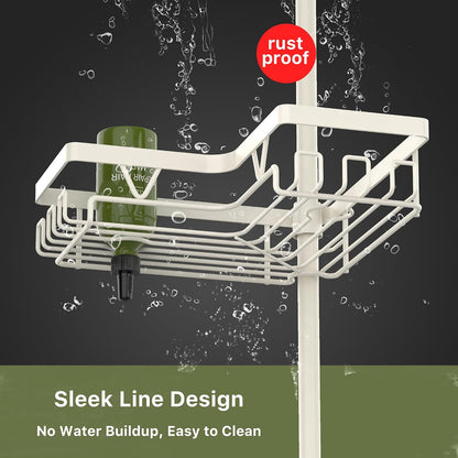 Corner Shower Caddy Tension Pole, Large Capacity Bathroom Organizer