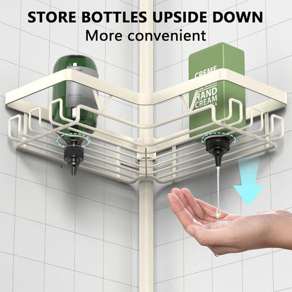 Corner Shower Caddy Tension Pole, Large Capacity Bathroom Organizer