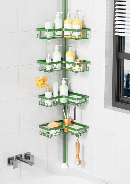 Corner Shower Caddy Tension Pole, Large Capacity Bathroom Organizer