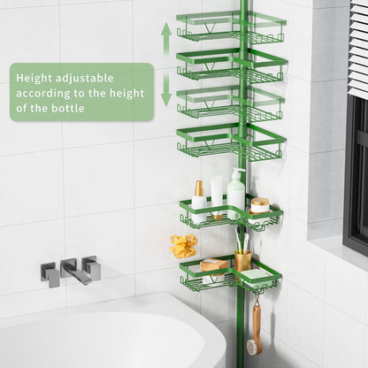 Corner Shower Caddy Tension Pole, Large Capacity Bathroom Organizer