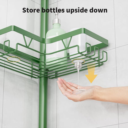 Corner Shower Caddy Tension Pole, Large Capacity Bathroom Organizer