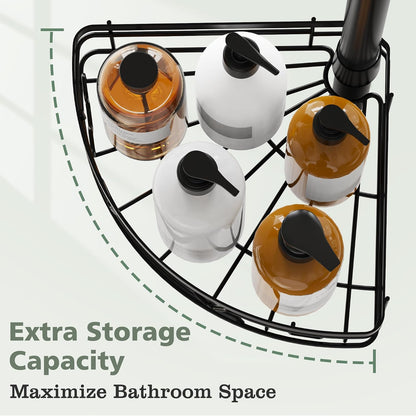 Corner Shower Caddy Tension Pole, Large Capacity Bathroom Organizer