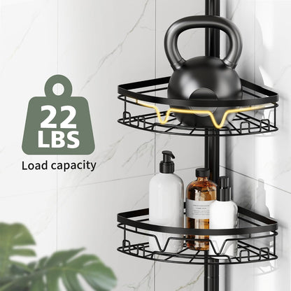 Corner Shower Caddy Tension Pole, Large Capacity Bathroom Organizer