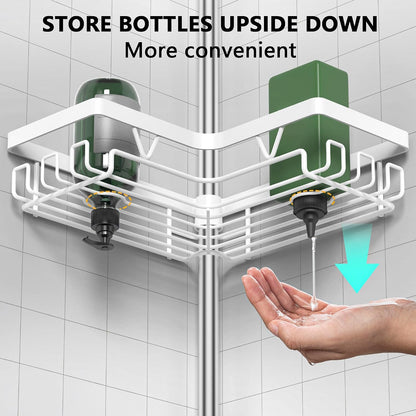 Corner Shower Caddy Tension Pole, Large Capacity Bathroom Organizer