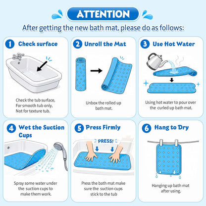 Bath Mat for Tub Non Slip Bathtub Mat Non Slip 40x16 Baby Bath Mat