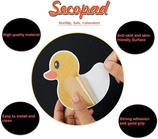 Duck Non Slip Bathtub Stickers with Scraper, 20PCS | Original 4.5" x 3.5" Anti-Slip Decal, PEVA for Kids, Strong Adhesive, Easy to Use, For Bath Tubs, Showers & Stairs
