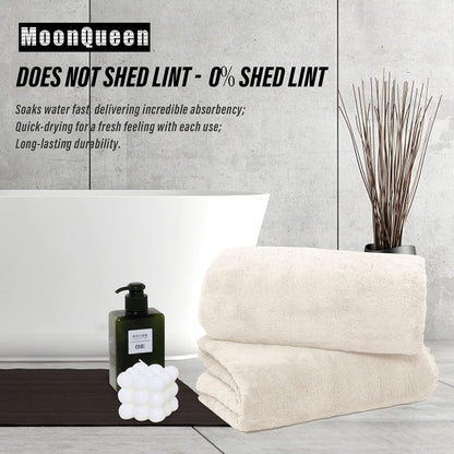2 Pack Premium Bath Towel Set - Quick Drying - Microfiber Coral Velvet Highly Absorbent Towels - Multipurpose Use as Bath Fitness, Bathroom, Shower, Sports, Yoga Towel (Grey)