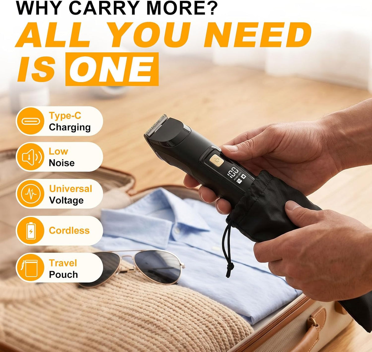 Beard Trimmer for Men, Cordless 18-in-1 Electric Razor & Hair Clipper,Gifts | Waterproof Mustache Grooming Kit, Rechargeable Beard Hair Nose Ear & Body Trimmer, Face Shaver, gift for men,husband & father