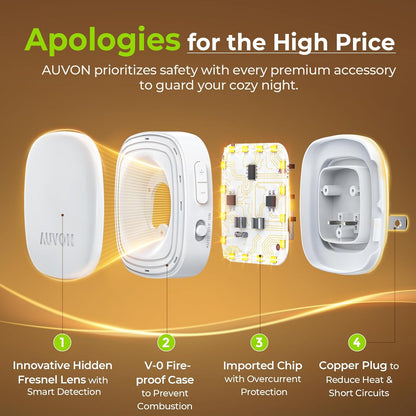 Plug-in LED Backlit Night Light, Motion & Dusk to Dawn Sensor, 2-Pack | 2200K Warm White Nightlight with 1-50lm Dimmable Brightness for Bedroom, Bathroom, Hallway, Kitchen, Garage, Stairs, Nursery